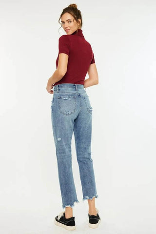 Kancan High Rise Classic Slim Straight Jeans - Just Believe Boutique