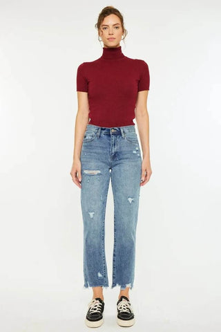 Kancan High Rise Classic Slim Straight Jeans - Just Believe Boutique