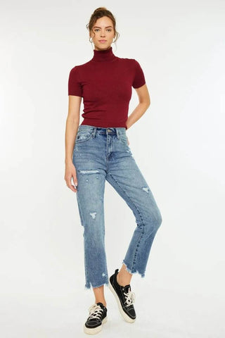 Kancan High Rise Classic Slim Straight Jeans - Just Believe Boutique
