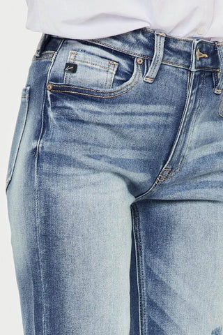 Kancan High Rise Cuffed Straight Jeans - Just Believe Boutique