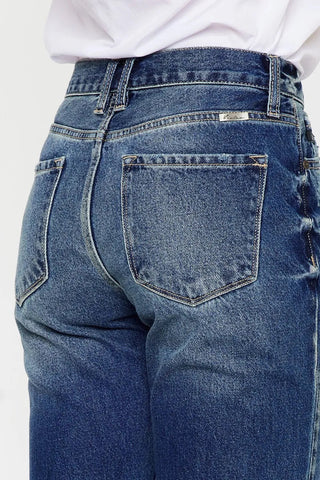 Kancan High Rise Distressed Mom Fit Jeans - Just Believe Boutique