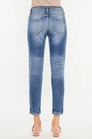 Kancan High Rise Distressed Mom Jeans - Just Believe Boutique