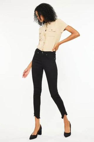 Kancan High Rise Frayed Hem Skinny Jeans - Just Believe Boutique