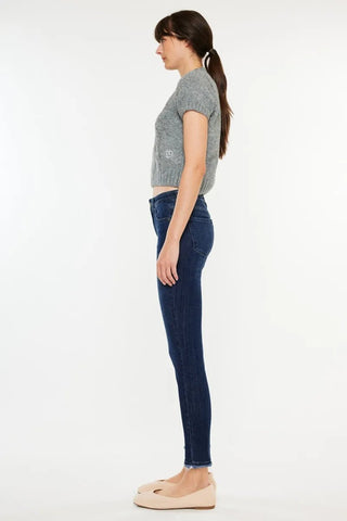 Kancan High - Rise Slim Fit Raw Hem Ankle Jeans - Just Believe Boutique
