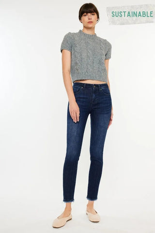 Kancan High - Rise Slim Fit Raw Hem Ankle Jeans - Just Believe Boutique