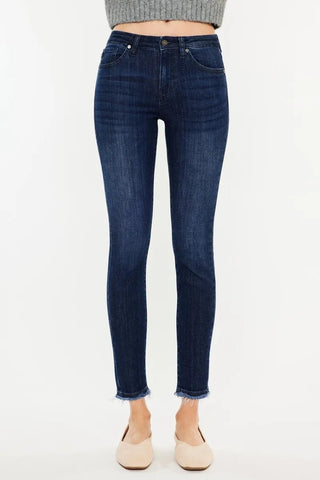 Kancan High - Rise Slim Fit Raw Hem Ankle Jeans - Just Believe Boutique