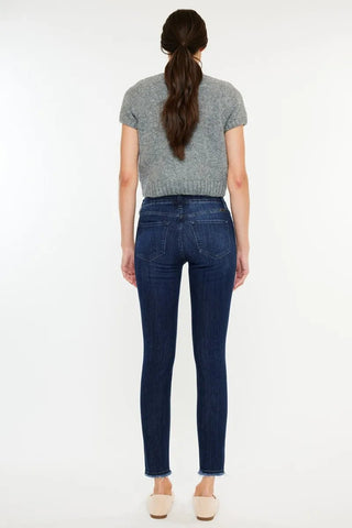 Kancan High - Rise Slim Fit Raw Hem Ankle Jeans - Just Believe Boutique