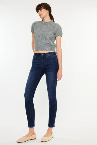 Kancan High - Rise Slim Fit Raw Hem Ankle Jeans - Just Believe Boutique