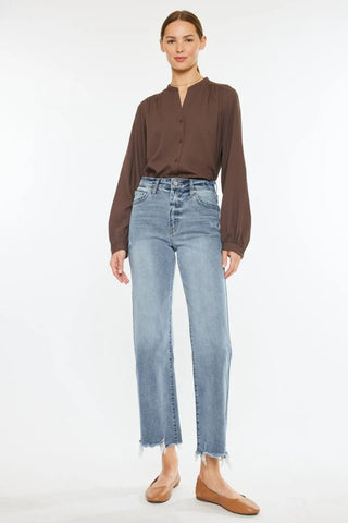 Kancan High Rise Slim Wide Leg Jeans - Just Believe Boutique