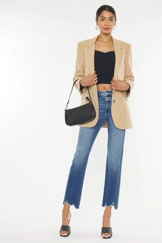 Kancan High Rise Wide Waistband Slim Straight Jeans - Just Believe Boutique