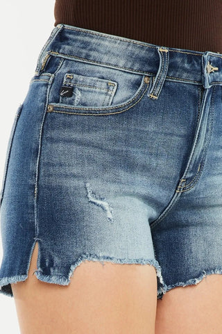 Kancan High Waist Raw Hem Denim Shorts - Just Believe Boutique