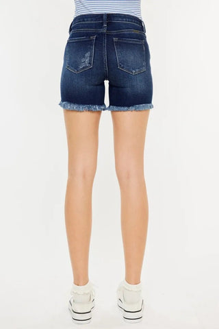 Kancan Mid Rise Button Fly Denim Shorts - Just Believe Boutique