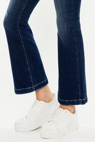 Kancan Mid Rise Button Fly Flare Jeans - Just Believe Boutique