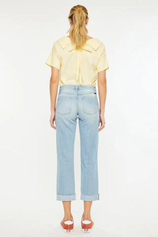 Kancan Mid Rise Distressed Boyfriend Jeans - Just Believe Boutique