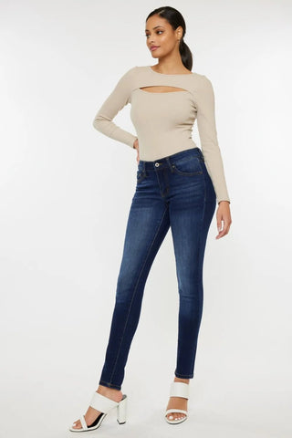 Kancan Mid Rise Gradient Skinny Jeans - Just Believe Boutique