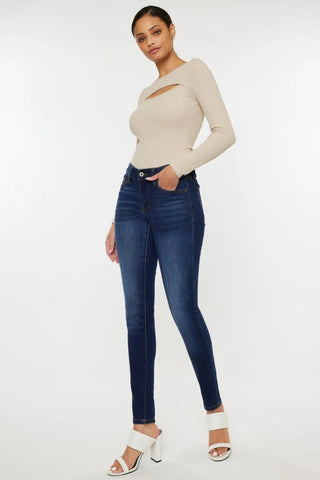 Kancan Mid Rise Gradient Skinny Jeans - Just Believe Boutique