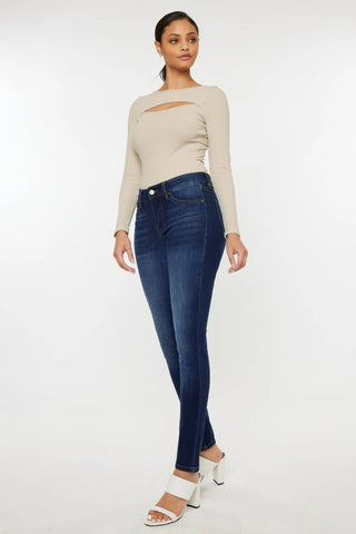 Kancan Mid Rise Gradient Skinny Jeans - Just Believe Boutique