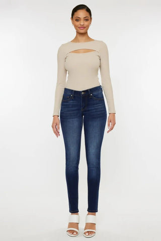 Kancan Mid Rise Gradient Skinny Jeans - Just Believe Boutique