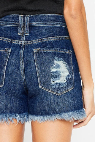 Kancan Raw Hem Button - Fly Denim Shorts - Just Believe Boutique