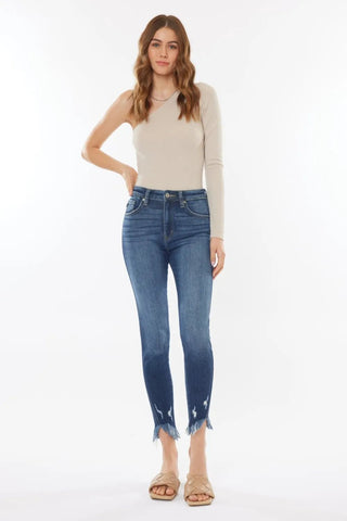 Kancan Raw Hem High Waist Cropped Jeans - Just Believe Boutique