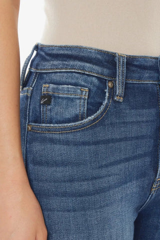 Kancan Raw Hem High Waist Cropped Jeans - Just Believe Boutique