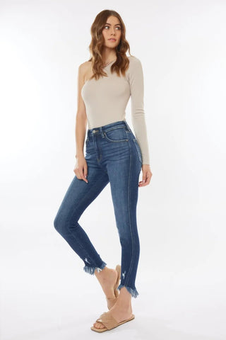 Kancan Raw Hem High Waist Cropped Jeans - Just Believe Boutique