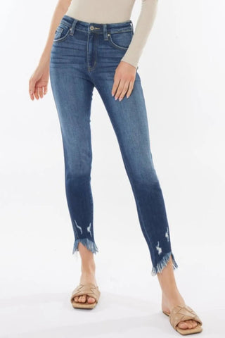 Kancan Raw Hem High Waist Cropped Jeans - Just Believe Boutique