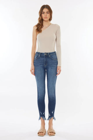 Kancan Raw Hem High Waist Cropped Jeans - Just Believe Boutique