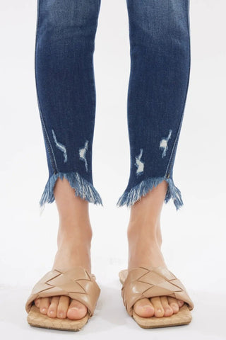 Kancan Raw Hem High Waist Cropped Jeans - Just Believe Boutique