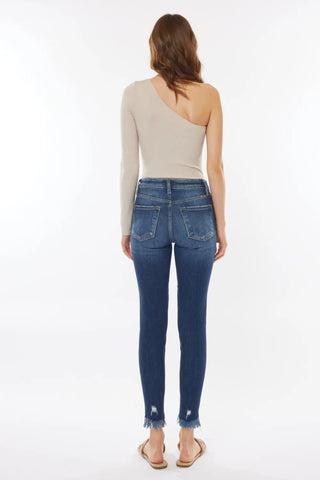 Kancan Raw Hem High Waist Cropped Jeans - Just Believe Boutique