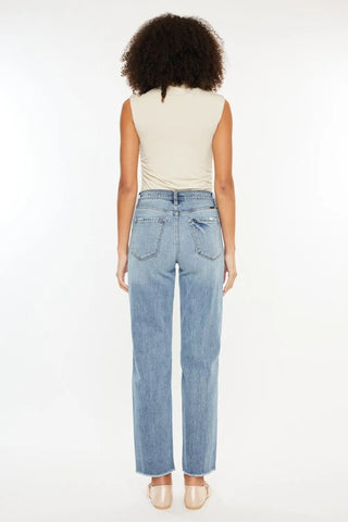Kancan Ultra High Rise Distressed Straight Jeans - Just Believe Boutique
