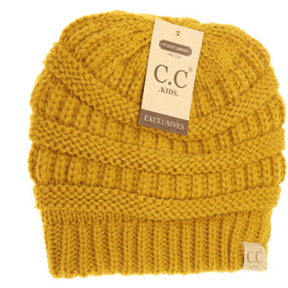 Kids Solid Fuzzy Lined CC Beanie - Just Believe Boutique