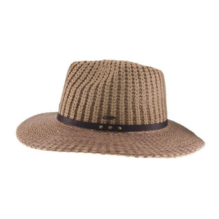 Knit C.C Fedora Hat with Leather Band - Just Believe Boutique