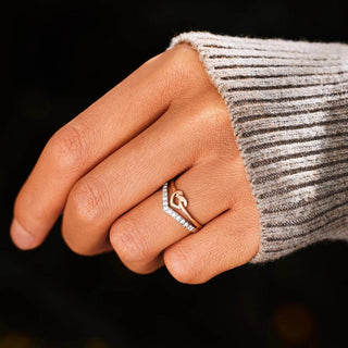 Knotted Heart Shape Inlaid Zircon Ring - Just Believe Boutique
