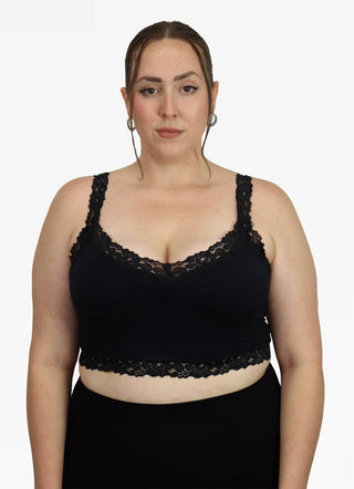 Lace Bralette - Curvy Fit: Black - Just Believe Boutique