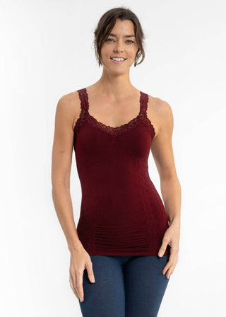Lace Cami: Burgundy - Just Believe Boutique