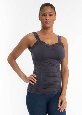 Lace Cami: Charcoal - Just Believe Boutique
