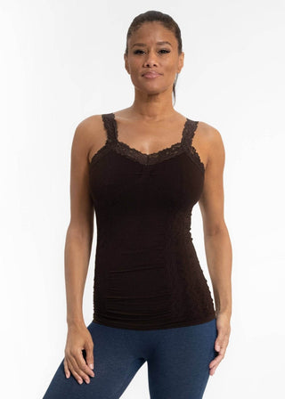 Elietian Lace Cami in Chocolate