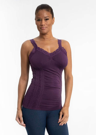 Elietian Lace Cami in Eggplant