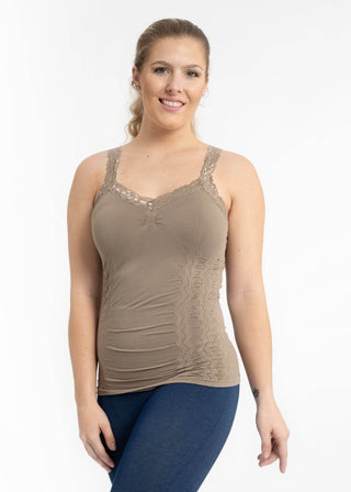 Elietian Lace Cami in Vintage Khaki