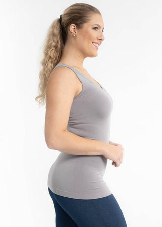 Lace Trim V Neck Tank: Mauve - Just Believe Boutique