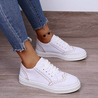 Lace-Up Suedette Flat Sneakers - Just Believe Boutique