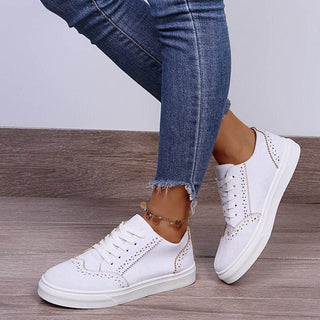 Lace-Up Suedette Flat Sneakers - Just Believe Boutique