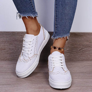 Lace-Up Suedette Flat Sneakers - Just Believe Boutique