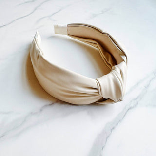 Leather Better Knotted Headband: Ivory - Just Believe Boutique