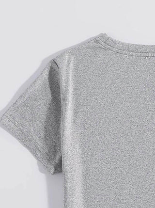 Letter Graphic Round Neck Short Sleeve T-Shirt - Just Believe Boutique