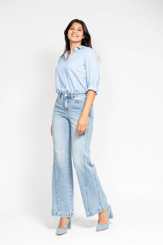 Light Indigo High Waist Denim JB - Just Believe Boutique
