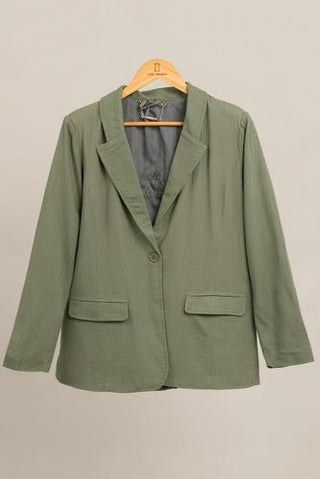 Lined Linen Blazer - Just Believe Boutique