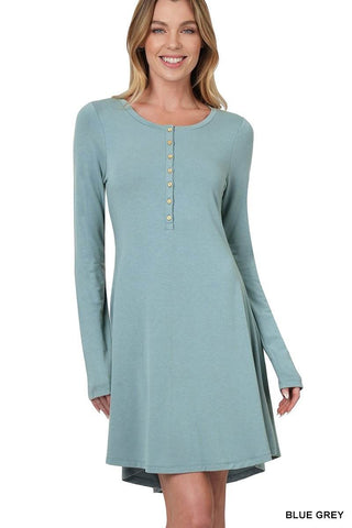Long Sleeve Button Down Dress - Just Believe Boutique