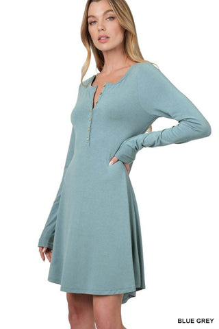 Long Sleeve Button Down Dress - Just Believe Boutique